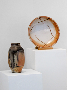 vase and platter in the Carnegie Gallery show