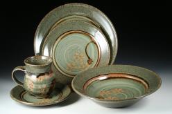 dionner set, celadon glaze